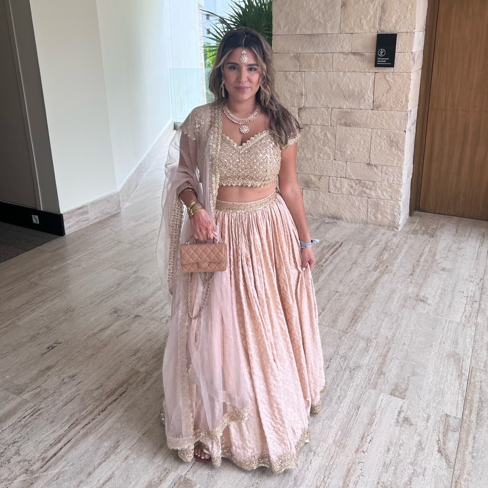 Gold lehenga from LashKaraa, worn once.